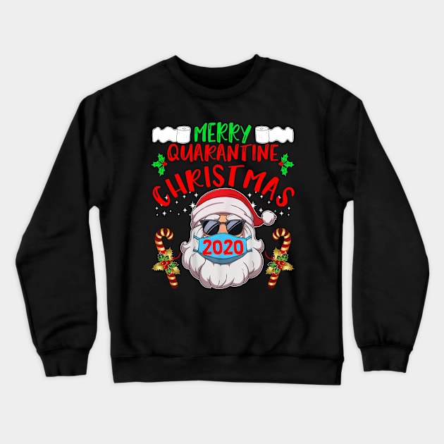 Merry Christmas Santa wears mask 2020 Crewneck Sweatshirt by TeesCircle